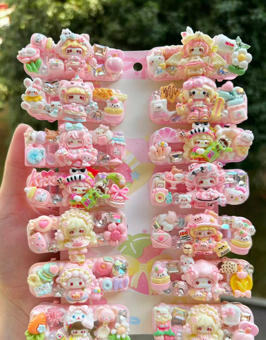 Decoden Cream Hair Clips